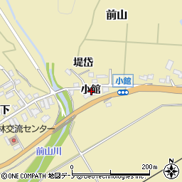 秋田県北秋田市前山小館周辺の地図