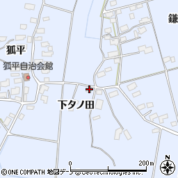 秋田県鹿角市花輪下タノ田周辺の地図