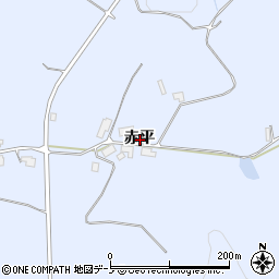 秋田県鹿角市花輪赤平周辺の地図