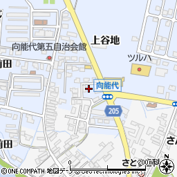 秋田県能代市落合上谷地周辺の地図