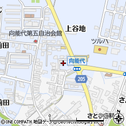 秋田県能代市落合（上谷地）周辺の地図