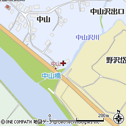 秋田県大館市中山中山沢出口周辺の地図