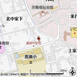 北秋田市　鷹巣児童館周辺の地図