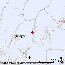 秋田県鹿角市花輪大清水周辺の地図