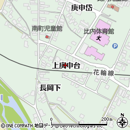 秋田県大館市比内町扇田（上庚申台）周辺の地図