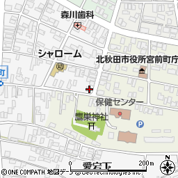 秋田県北秋田市東横町10-18周辺の地図