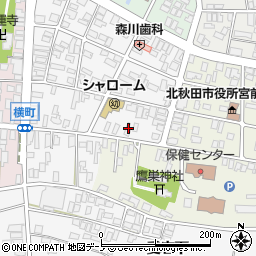 秋田県北秋田市東横町10-24周辺の地図