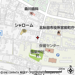 秋田県北秋田市東横町10-15周辺の地図