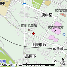 秋田県大館市比内町扇田（庚申岱）周辺の地図