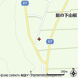 秋田県能代市二ツ井町荷上場館の下周辺の地図