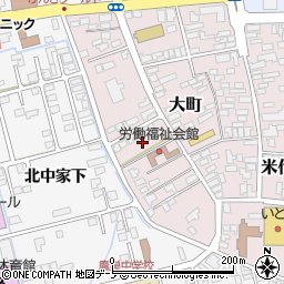 秋田県北秋田市大町6周辺の地図