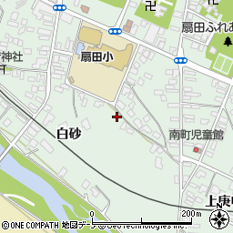 秋田県大館市比内町扇田白砂周辺の地図