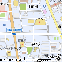 秋田県能代市落合上前田182周辺の地図