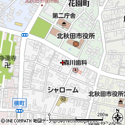 秋田県北秋田市東横町3周辺の地図