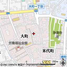 秋田県北秋田市大町4周辺の地図