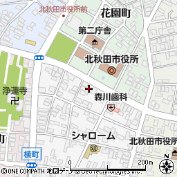 秋田県北秋田市東横町3-3周辺の地図