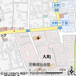 秋田県北秋田市大町2周辺の地図