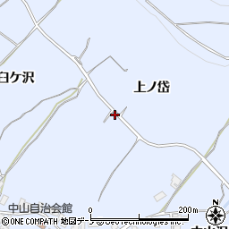 秋田県大館市中山上ノ岱周辺の地図