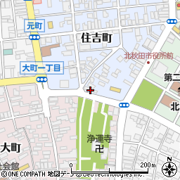 秋田県北秋田市住吉町10-27周辺の地図