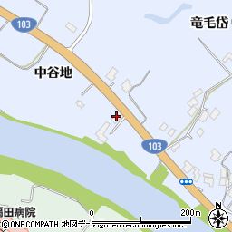 秋田県大館市中山中谷地周辺の地図