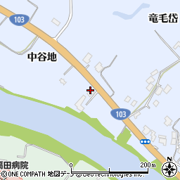 秋田県大館市中山（中谷地）周辺の地図