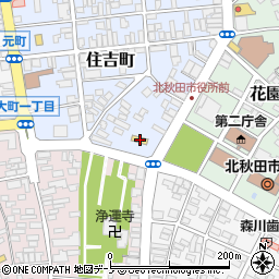 秋田県北秋田市住吉町10-21周辺の地図