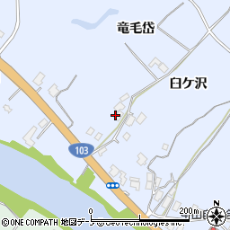 秋田県大館市中山桂沢周辺の地図