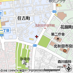 秋田県北秋田市住吉町10-13周辺の地図