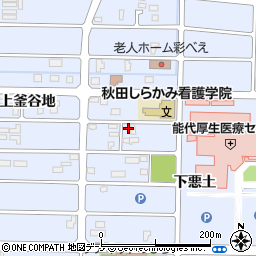 秋田県能代市落合下悪土周辺の地図