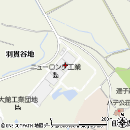 秋田県大館市二井田羽貫谷地周辺の地図