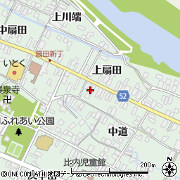 秋田県大館市比内町扇田上扇田周辺の地図