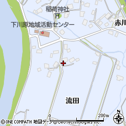 秋田県鹿角市花輪流田周辺の地図