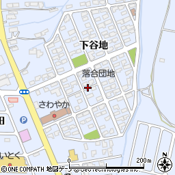 秋田県能代市落合下谷地周辺の地図