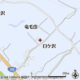秋田県大館市中山竜毛岱周辺の地図