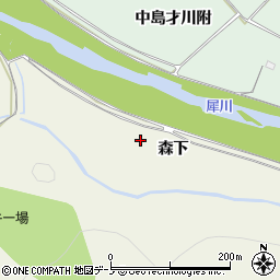 秋田県大館市二井田森下周辺の地図