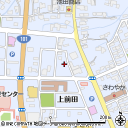 秋田県能代市落合上前田周辺の地図