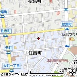 秋田県北秋田市住吉町周辺の地図