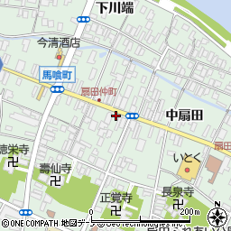 秋田県大館市比内町扇田周辺の地図