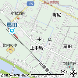 秋田県大館市比内町扇田上中島周辺の地図