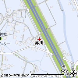 秋田県鹿角市花輪赤川周辺の地図