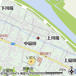 秋田県大館市比内町扇田上川端66周辺の地図