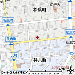 秋田県北秋田市松葉町12-22周辺の地図