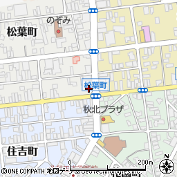 秋田県北秋田市松葉町11-17周辺の地図