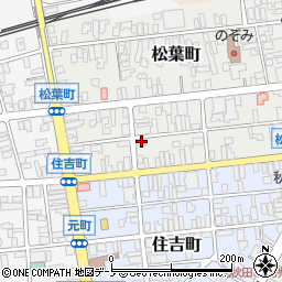 秋田県北秋田市松葉町12-2周辺の地図