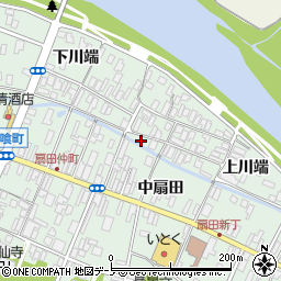 秋田県大館市比内町扇田上川端34周辺の地図
