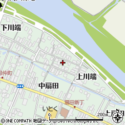 秋田県大館市比内町扇田上川端55周辺の地図