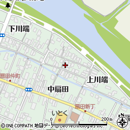 秋田県大館市比内町扇田上川端57周辺の地図