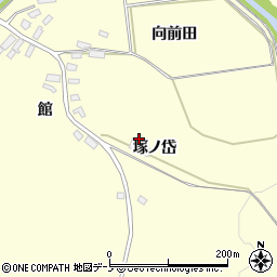 秋田県北秋田市栄塚ノ岱周辺の地図