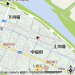 秋田県大館市比内町扇田上川端58周辺の地図