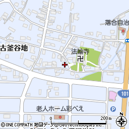 秋田県能代市落合古釜谷地124周辺の地図